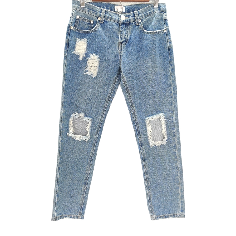 Revolve Superdown Distressed Busted Knee Jeans 25 - image 1